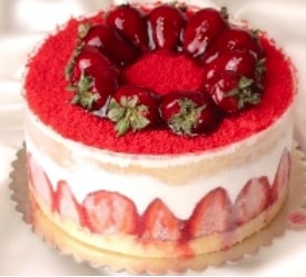 Doğal Çilekli Mois Yaş Pasta 2-3 Kişilik